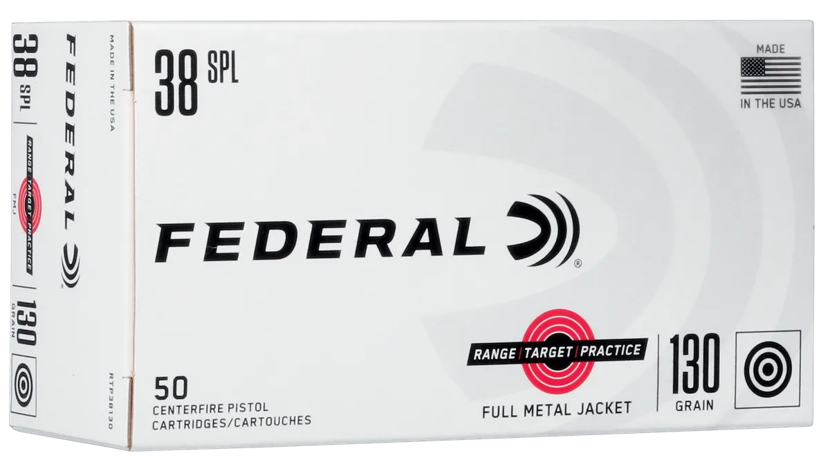 Range & Target Full Metal Jacket 130 gr 38 Special Handgun Ammo - 50 Round Box