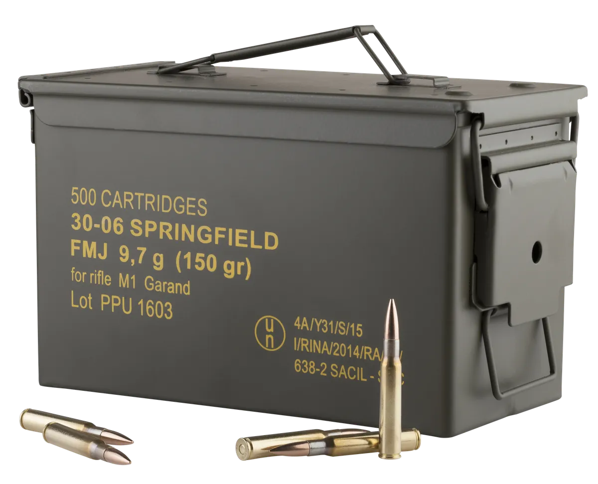 Standard Full Metal Jacket 150 gr 30-06 Springfield Rifle Ammo - 25 Round Box