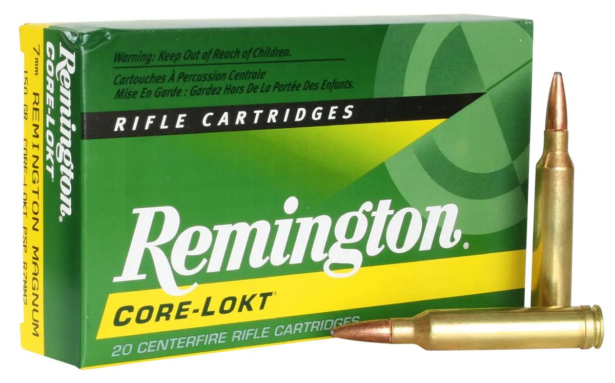 Core-Lokt Pointed Soft Point 150 gr 7mm Remington Magnum Rifle Ammo - 20 Round Box 