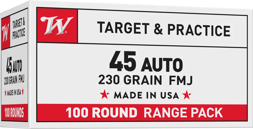 USA Full Metal Jacket 230 gr 45 ACP Handgun Ammo - 100 Round Box