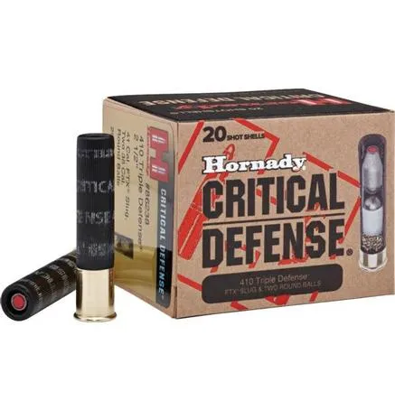 Critical Triple Defense 2 Round Balls/1 FTX Slug 410 Gauge Handgun Ammo - 20 Round Box