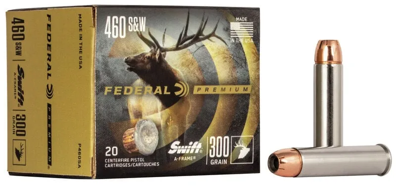 Premium Swift A Frame 300 gr 460 S&W Handgun Ammo - 20 Round Box