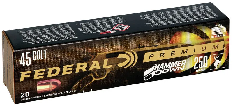 Premium HammerDown Bonded Hollow Point 250 gr 45 Colt Handgun Ammo - 20 Round Box