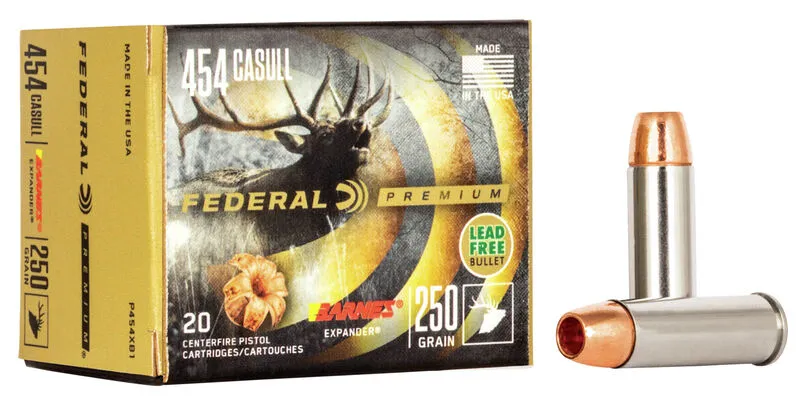 Premium Barnes Expander BRX 250 gr 454 Casull Handgun Ammo - 20 Round Box