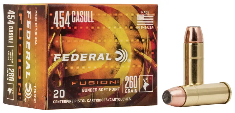 Fusion Soft Point 260 gr 454 Casull Handgun Ammo - 20 Round Box