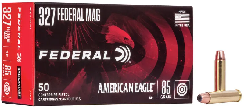 American Eagle Jacketed Soft Point 85 gr 327 Federal Magnum Handgun Ammo - 50 Round Box