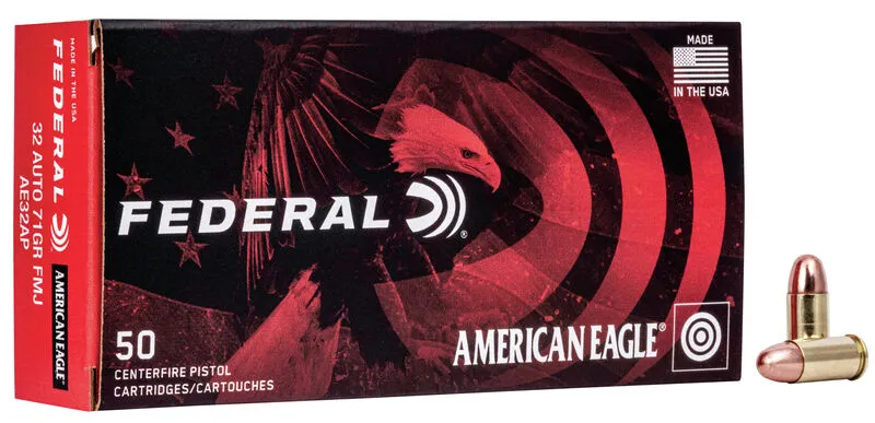 American Eagle Full Metal Jacket 71 gr 32 ACP Handgun Ammo - 50 Round Box