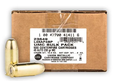 UMC Full Metal Jacket 230 gr 45 ACP Handgun Ammo - 500 Round Case