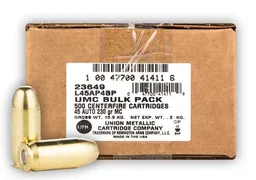 UMC Full Metal Jacket 230 gr 45 ACP Handgun Ammo - 500 Round Case