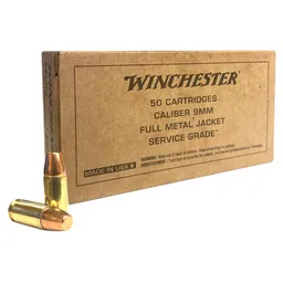 Service Grade Full Metal Jacket 115 gr 9mm Handgun Ammo