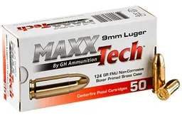 Full Metal Jacket 124 gr 9mm Handgun Ammo - 50 Round Box