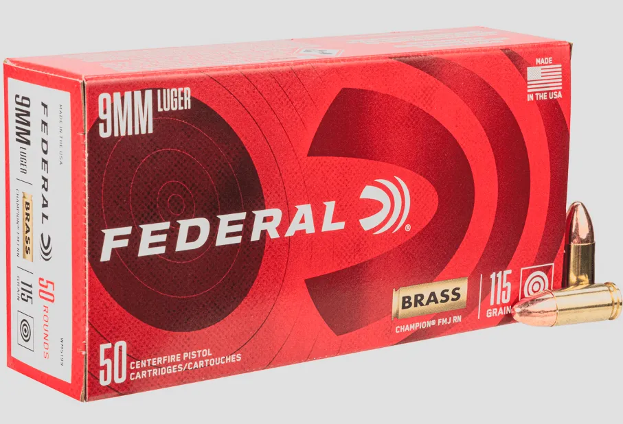 Champion Training Full Metal Jacket 9mm 9mm Handgun Ammo - 50 Round Box