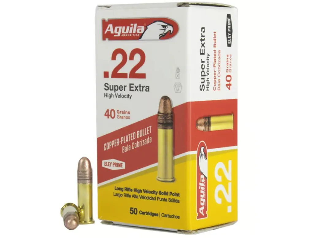Super Extra Copper Plated Solid Point 40 gr 22 Long Rifle Rimfire Ammo - 50 Round Box