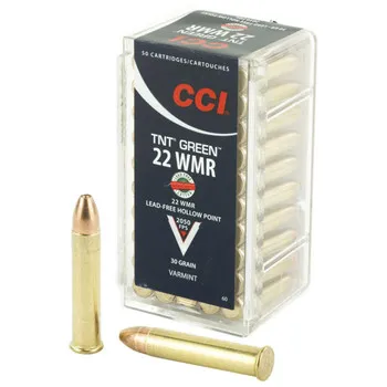 TNT Green Hollow Point 22 WMR Rimfire Ammo - 50 Round Box