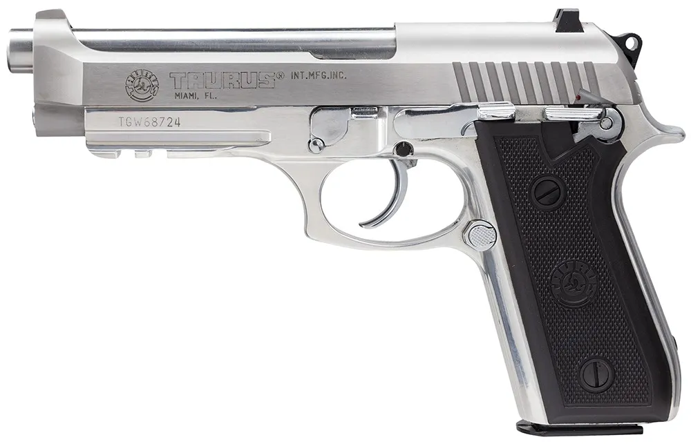 PT92 5" 17 Round 9mm Luger Pistol - Stainless/Black