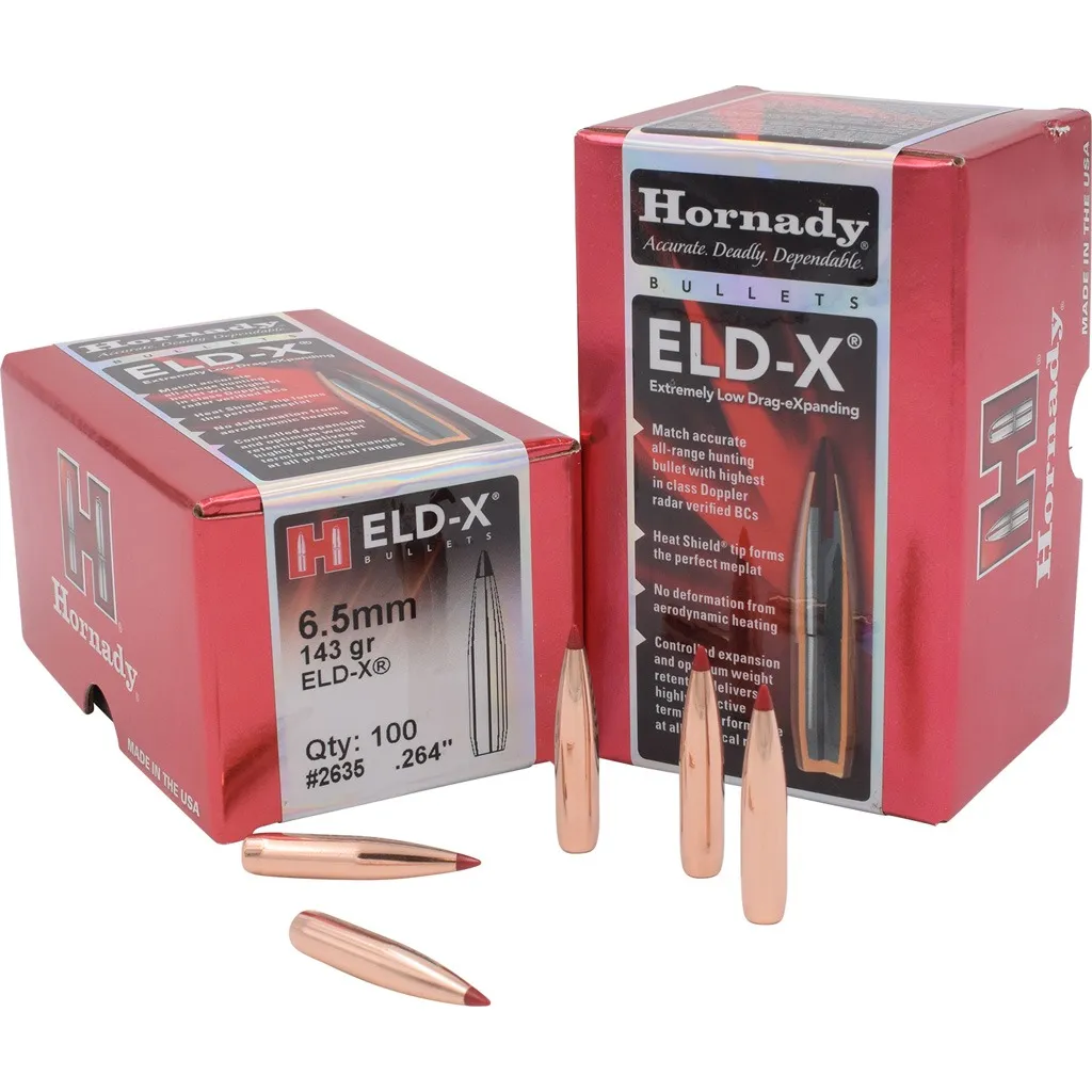 ELD-X Hunting with Heat Shield 143 gr 6.5mm Rifle Bullets - 100 Round Box