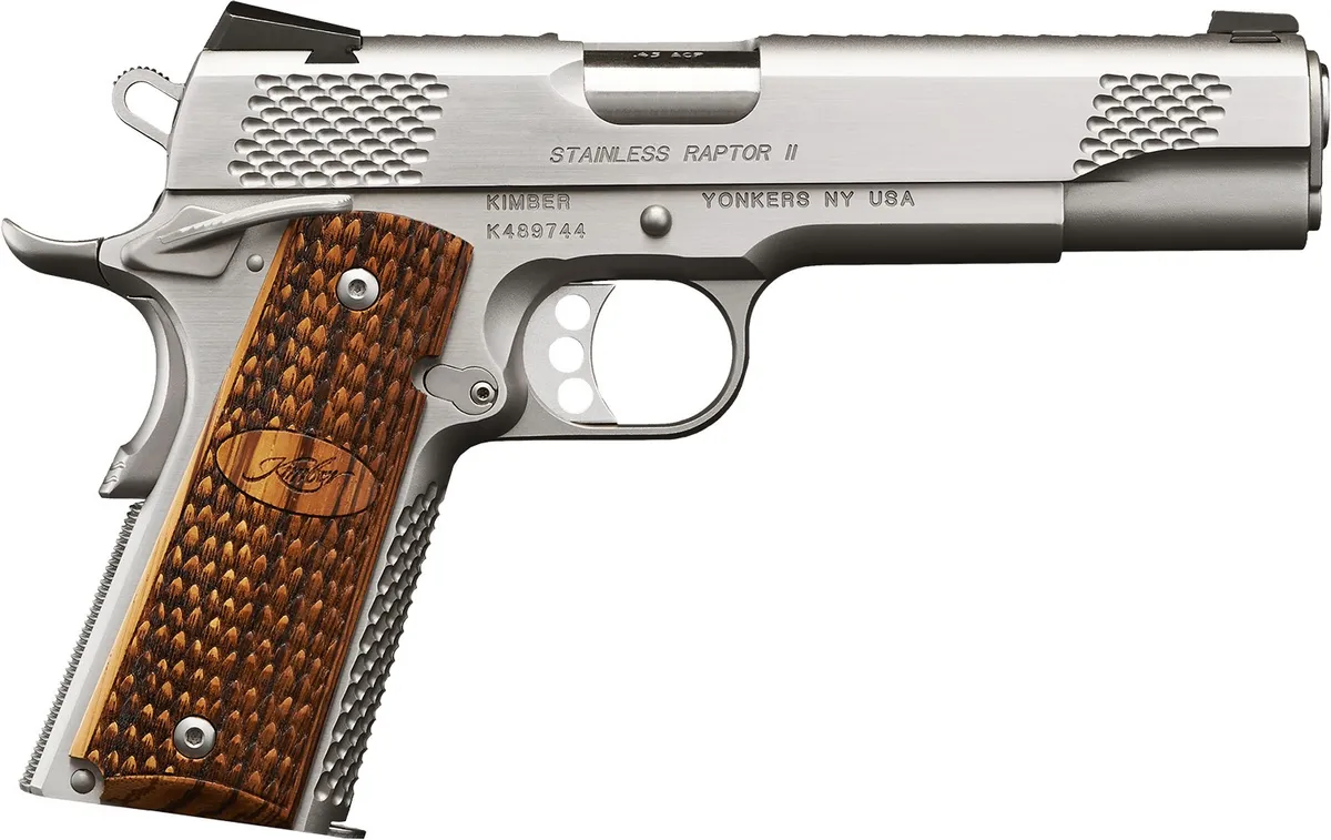 Stainless Raptor II 5" 8 Round 45 ACP Pistol