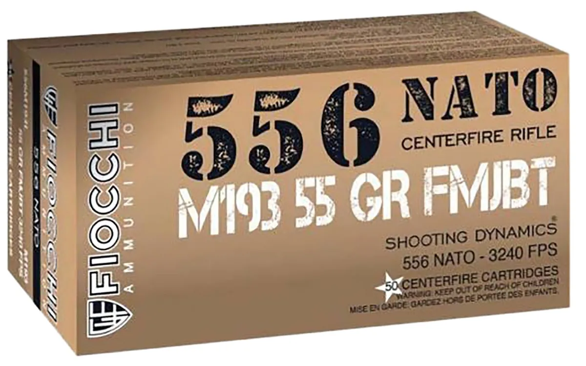 Centerfire Full Metal Jacket Boat Tail 55 gr 5.56x45mm NATO Rifle Ammo - 20 Round Box