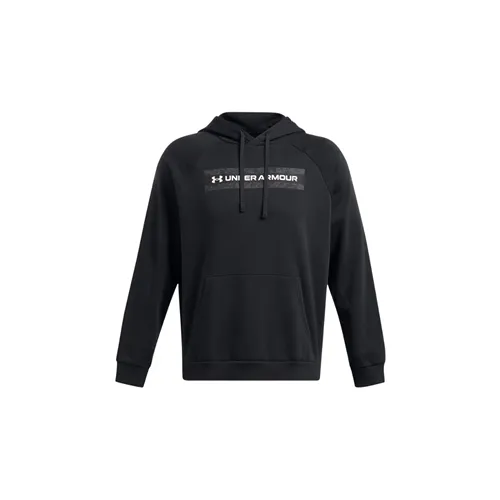 Black - Men's UA Rival Fleece Camo Chest Stripe Hoodie